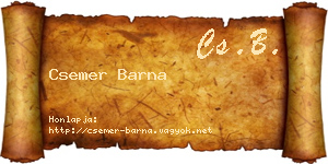 Csemer Barna névjegykártya